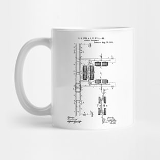 Railway Telegraph Vintage Retro Patent Hand Drawing Funny Novelty Gift Mug